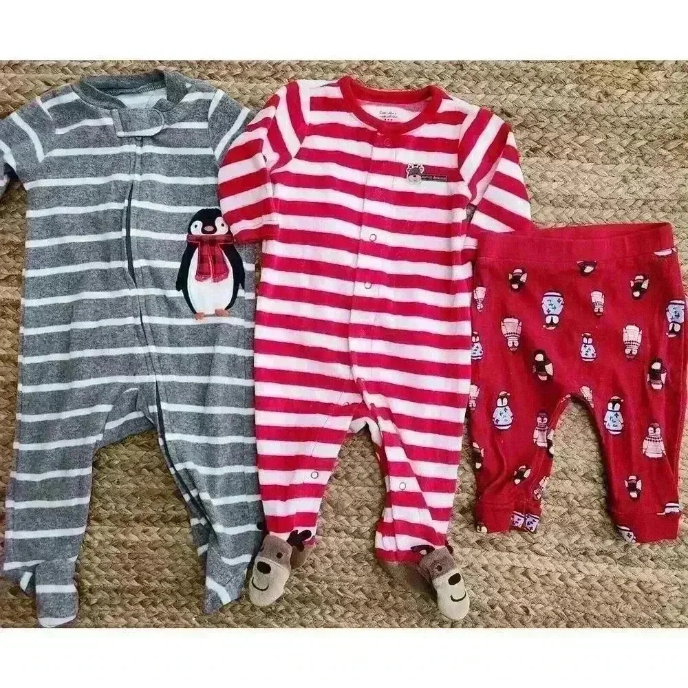 Baby Christmas Holiday Pajama Bundle 3-6months Unisex